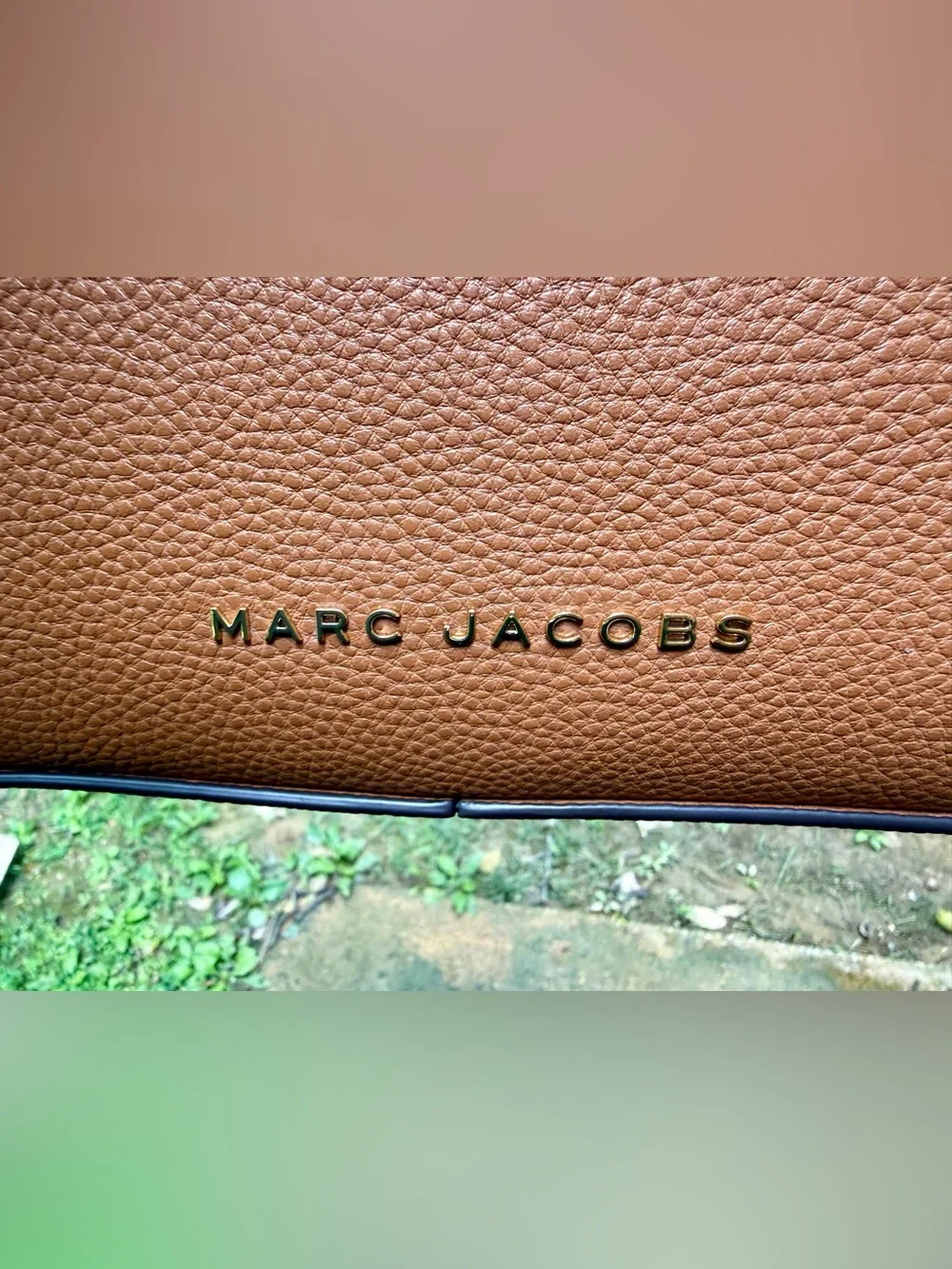 Marc Jacobs brown Pebbled Leather Tote with Gold Hardware